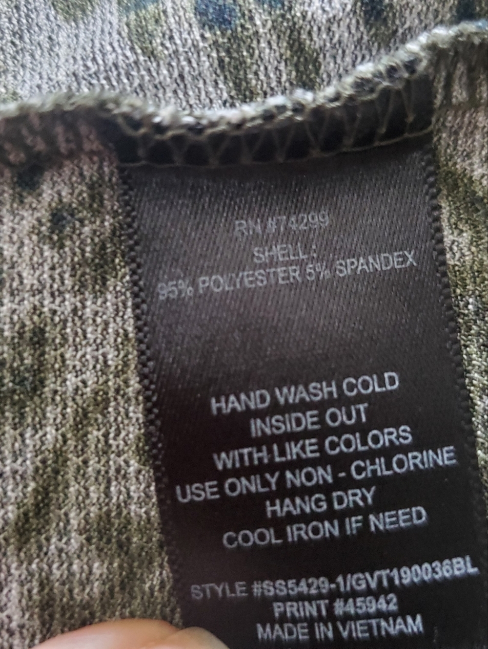 Stitch Collection Olive Print Roll-Tab Blouse Size M - Picture 4 of 7